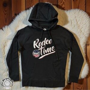 Dale Brisby Rodeo Time Black Pullover Hoodie Western Rock & Roll Denim NWOT (M)